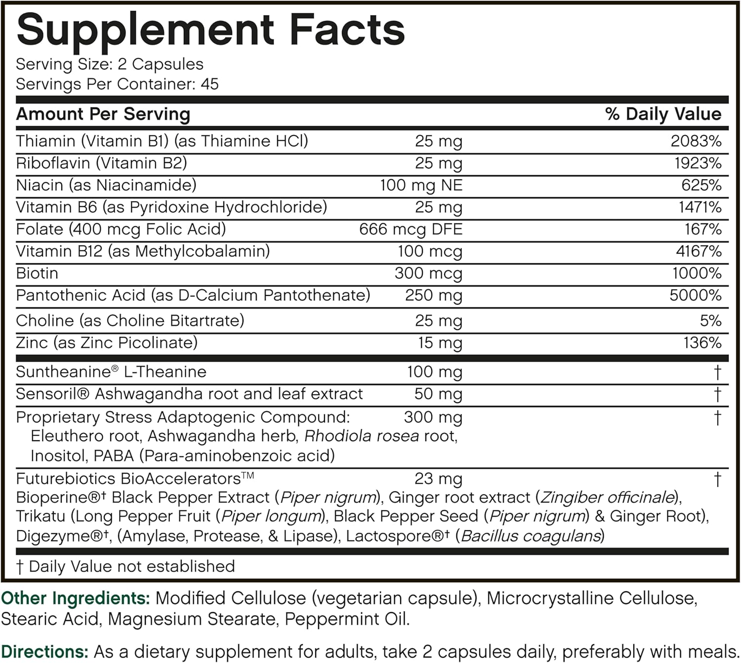 Futurebiotics Stressassist L-theanine Ashwagandha and Rhodiola Rosea Stress Complex - Natural Nutritional Stress Function, 90 Vegetarian Capsules - Image 9
