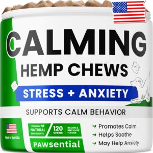 Advanced Hemp Calming Chews for Dogs - Dog Calming Chews - 120 Anxiety Relief Treats - Hemp Oil - Dog Calming Treats - Sleep Calming Aid - Calming Hemp Treats for Joint Health