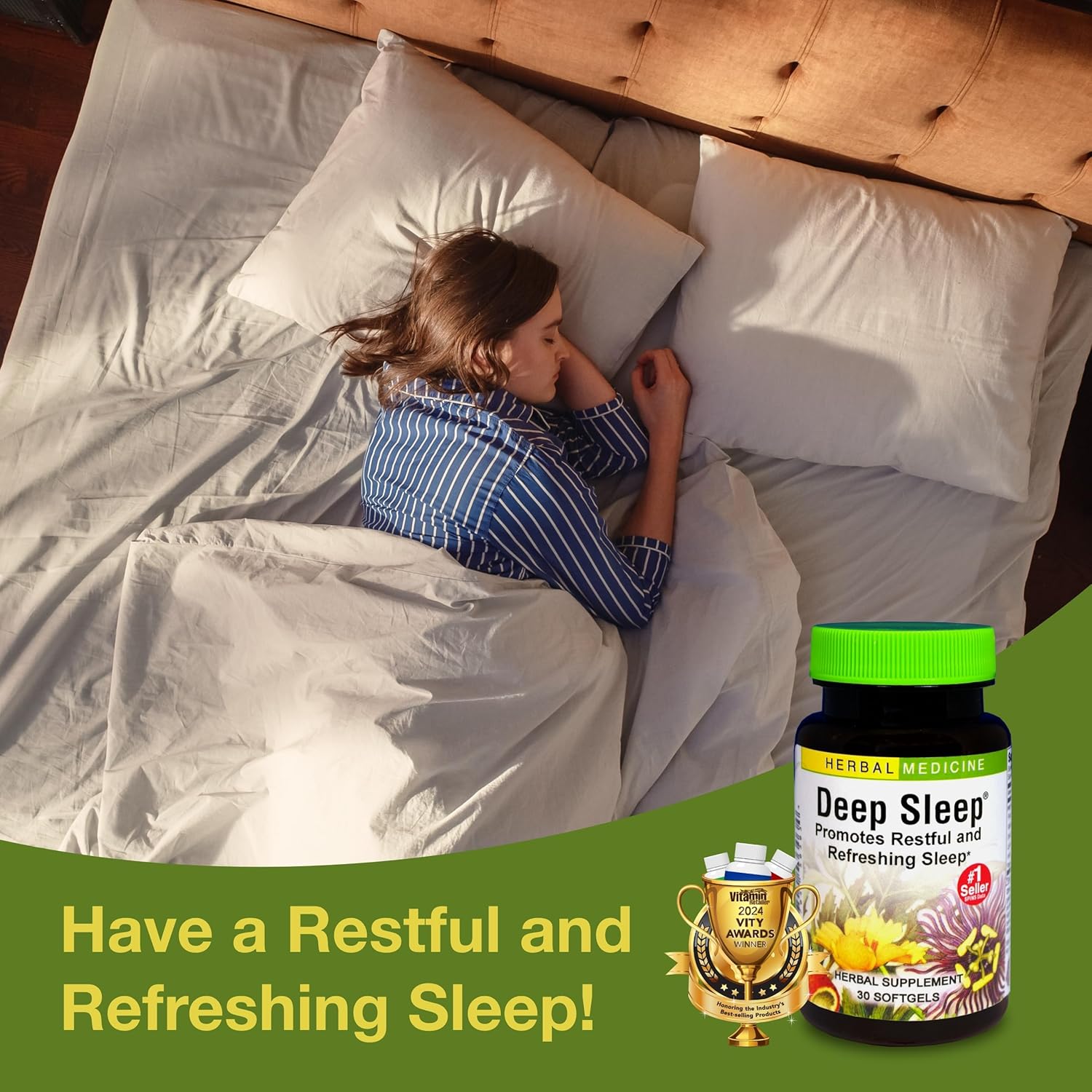 Herbs Etc. Deep Sleep Softgels - Herbal Sleep Support Supplement - Rest & Calming Support with Passionflower, Chamomile & Lemon Balm - 30 Softgels (30 Servings) - Image 4