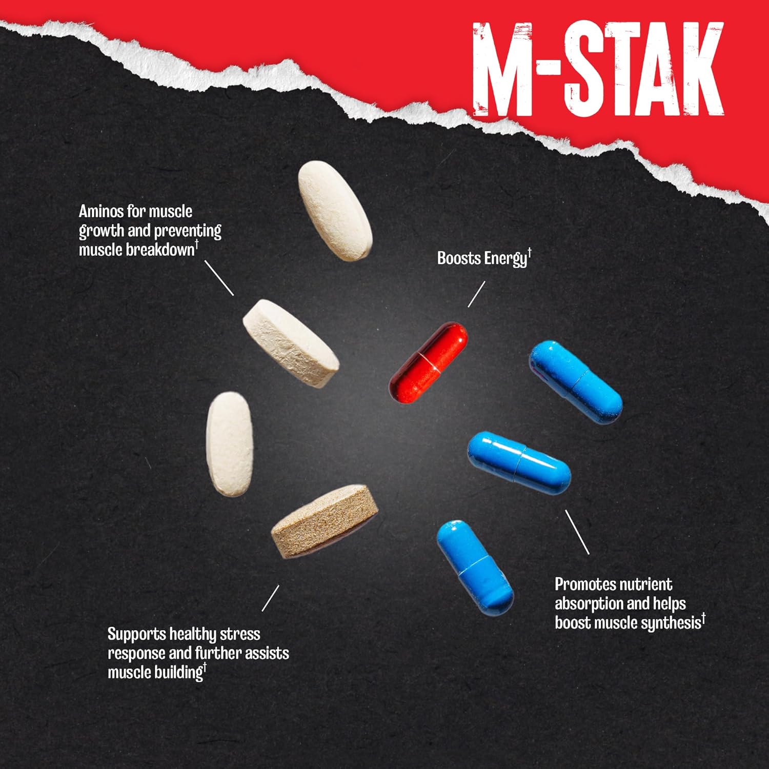 Animal M-Stak - Muscle Builder and Anabolic Mass Gainer Supplement for Bodybuilding - Lean Muscle Growth, Amino Complex and Pre Workout Energy, 21 Packs - Image 2