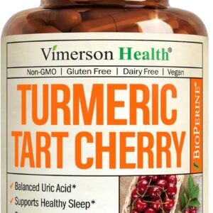Tart Cherry Capsules – Turmeric Curcumin Supplement with Tart Cherry Extract & Celery Seed Extract – Turmeric Curcumin with Black Pepper for Uric Acid Balance, Joint Health & Sleep Aid - 60 Count