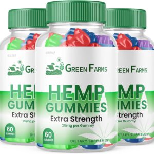 (3 Pack) Green Farms Hemp Gummies - Official Formula - Green Farms Gummies with Hemp Extract 500 mg Extra Strength Performance Hemp Blend, Great Taste, Big Size Gummy, New 2023 1500mg (180 Gummies)