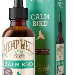 Hemp Well Calm Bird Oil — Relieves Anxiety, Calms and Relaxes Your Bird, Reduces Destructive Behavior, Organically Sourced – 2 Ounces