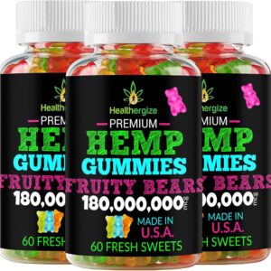 3PACK Hemp Gummies for Sleep-Fresh Fruity Gummy Bears-for Calm and Peace-Natural Hemp Edibles Party Candy-Made in USA