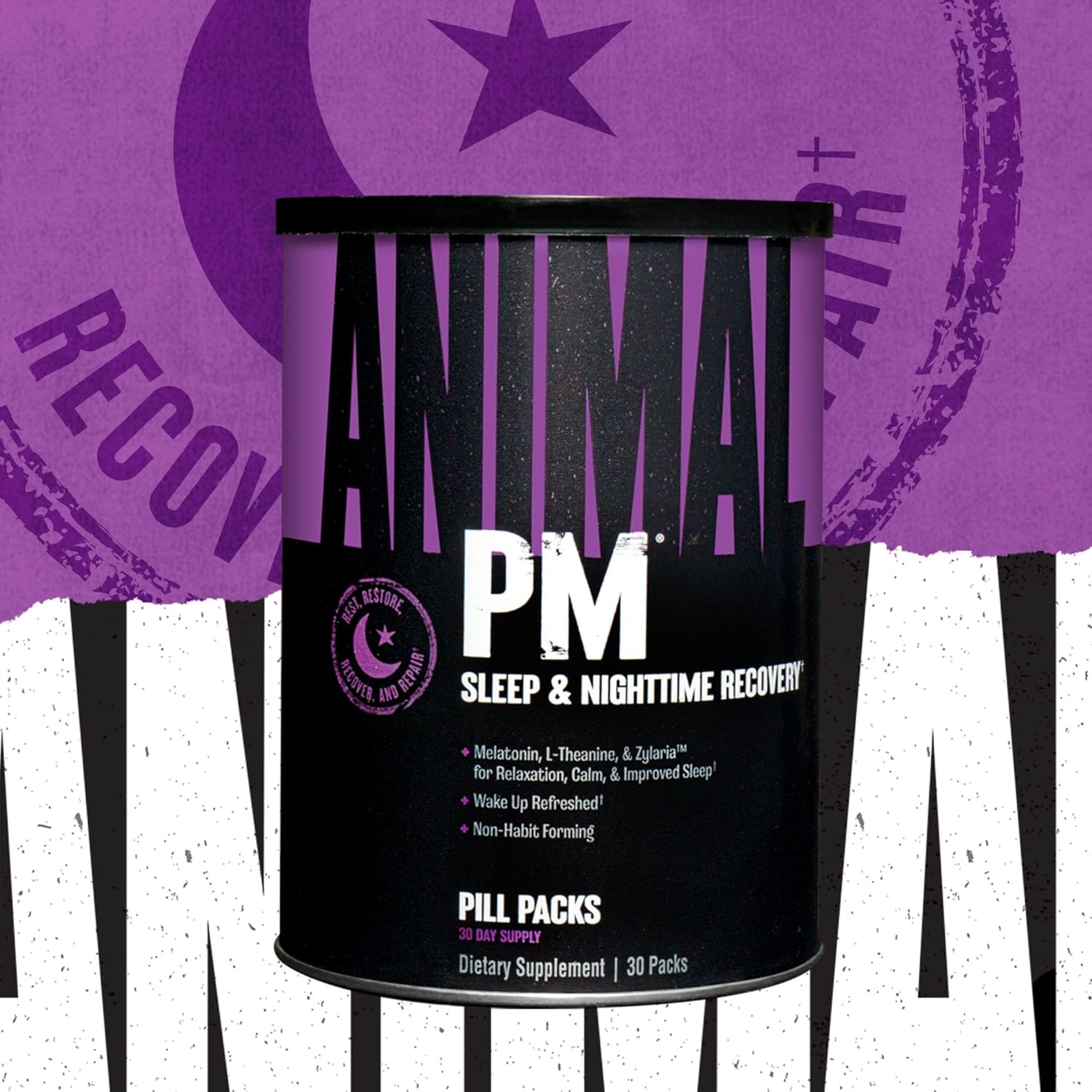 Animal PM - Sleep Aid for Adults Non-Habit Forming Relaxation Enhancer and Mood Support with Melatonin, L-Theanine, Zylaria, Zinc, Magnesium, Vitamin B6, GABA + AKG Anabolic Stack Supply, 30 Count - Image 5