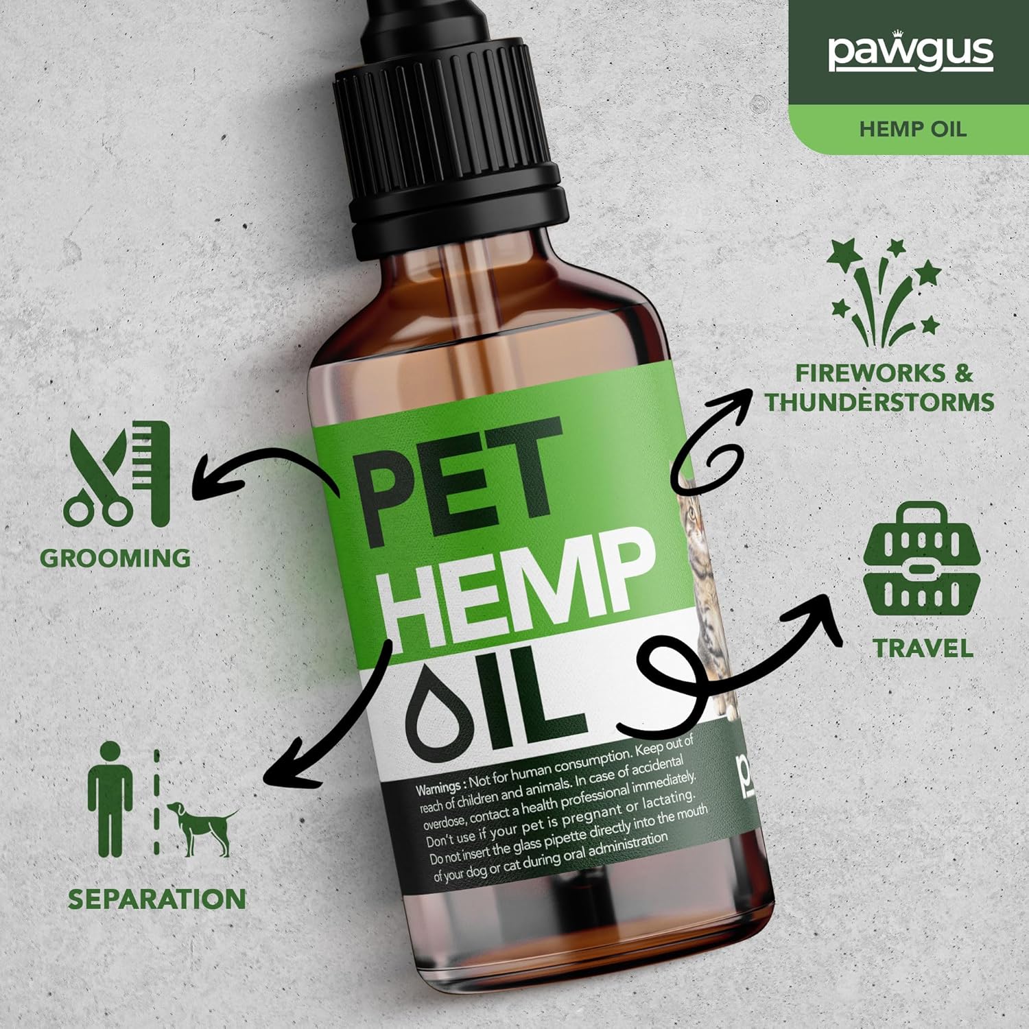 Hemp Оil for Dogs Cats%100 Organic Advanced Calming Supplement, Helps Pets with Аnxiеty, Hyperactivity, Strеss, Аrthritis - Sеizures, Pain Relief - Skin Care - Storms, Fireworks - Canine - Image 5