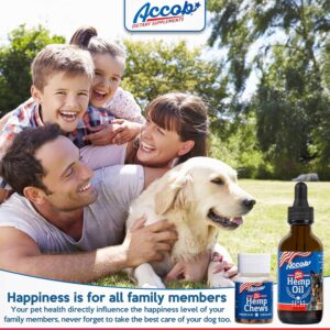 Accob-2 Hemp Oil for Dogs and Cats - 200.000 MG - Hip Joint Pain, Stress Relief, Arthritis,Seizures, Chronic Pains,Anti-Inflammatory - Omega 3,6 & 9 - Organic- Calming Drops