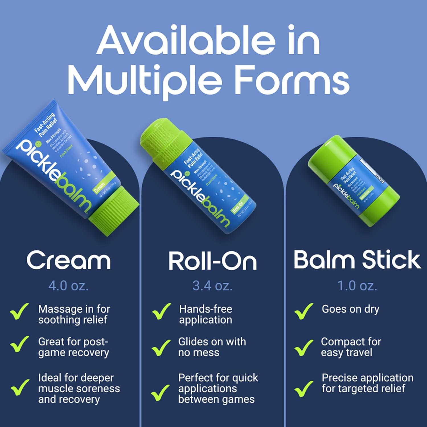 PickleBalm Pickleball In-Game Muscle Pain Relief Balm Stick with 4% Lidocaine, Arnica, Menthol, Cucumber Seed Extract for Shoulders, Knees, Wrists, and More, 1oz Stick - Image 4