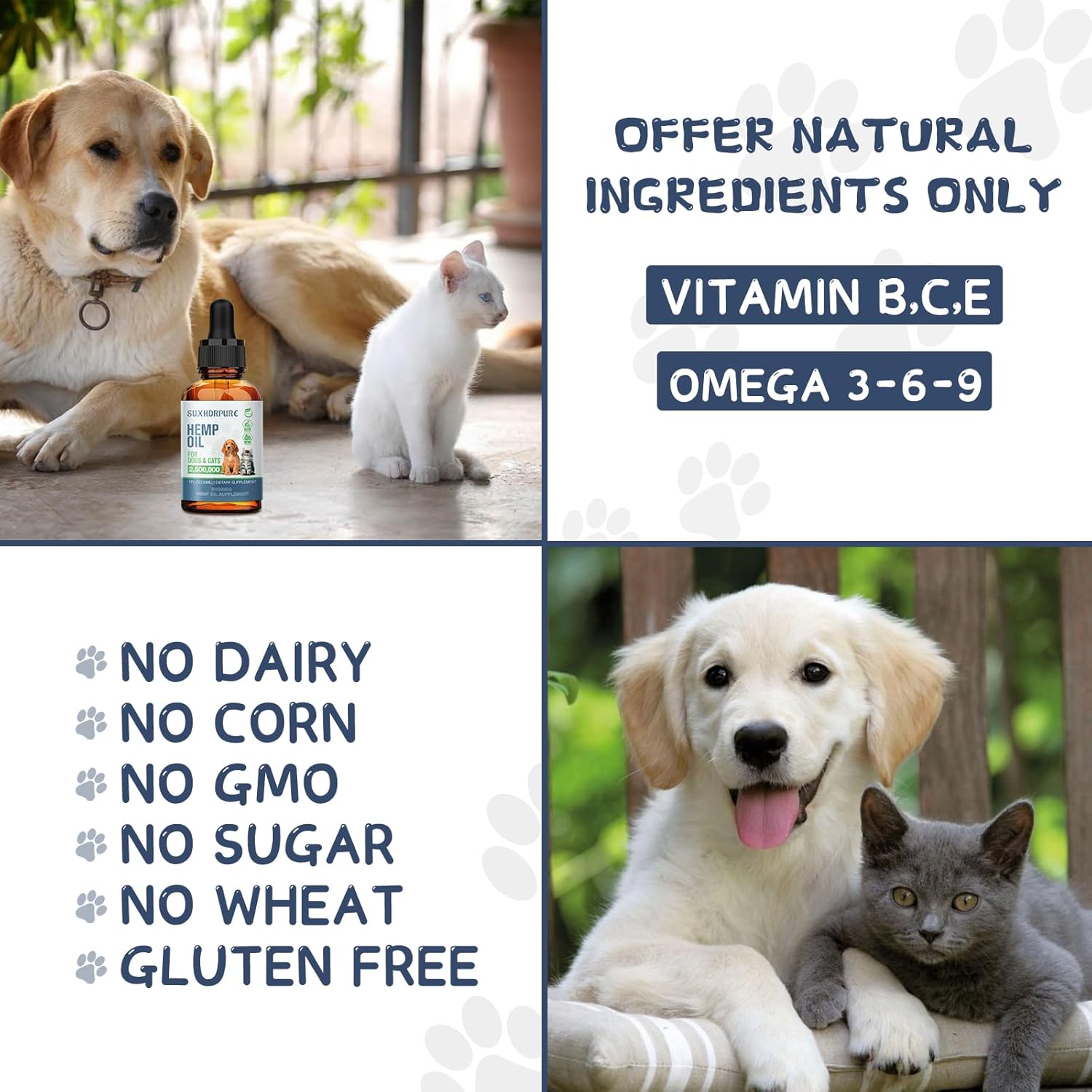 (5 Pack) Hemp Oil for Dogs and Cats - Helps with Anxiety Pain Stress Sleep Arthritis Seizures Relief - Support Hip Joint Health - Hemp Oil Drops Calming Treats - Image 5