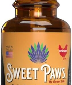 Sweet Paws Hemp Oil for Medium Sized Pets | Helps Dogs and Cats with Anxiety, Pain, Stress, Sleep, Arthritis & Seizures Relief | Roasted Chicken Flavored | 330mg