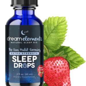Liquid Sleep Drops β Extra Strength Natural Sleep Aid with Melatonin, L-Theanine, Valerian, and Magnesium β Fast-Acting, Non-Habit Forming, Berry Flavor, 2oz