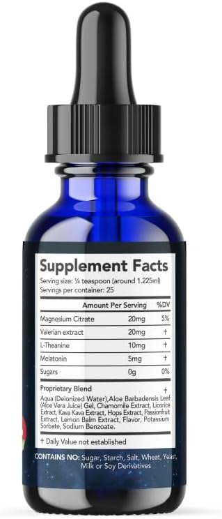 Liquid Sleep Drops – Extra Strength Natural Sleep Aid with Melatonin, L-Theanine, Valerian, and Magnesium – Fast-Acting, Non-Habit Forming, Berry Flavor, 2oz - Image 6