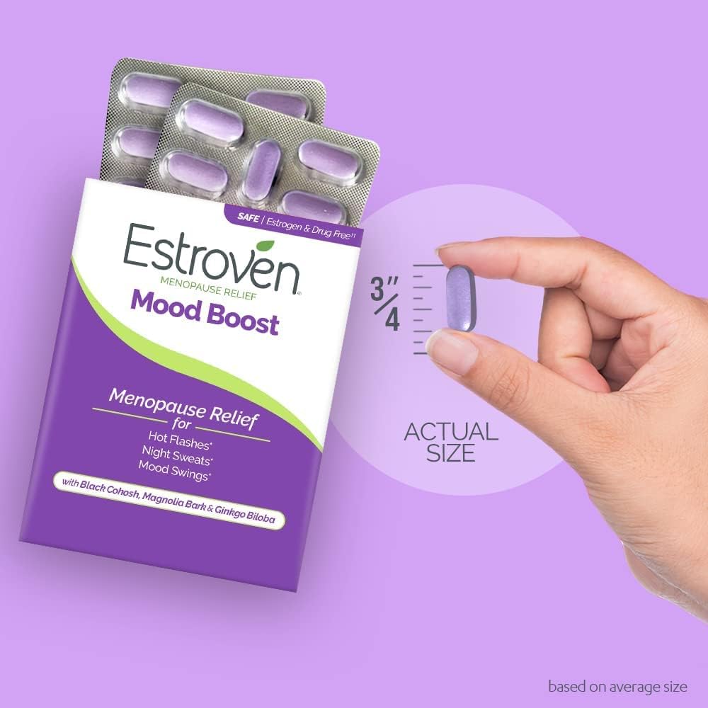 Estroven Mood Boost for Menopause Relief, Helps Reduce Hot Flashes & Night Sweats, Helps Manage Mood Swings, 30 Count - Image 4