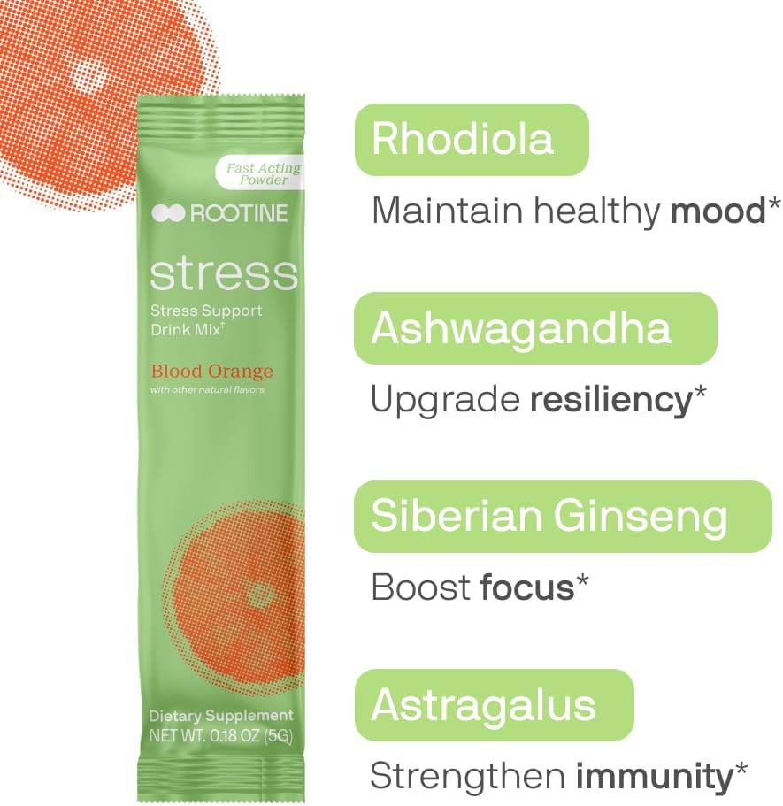 Stress Support Calm Drink Mix Supplement to Help Energy, Mood, & Balance Cortisol Levels, Relaxation Natural Adaptogenic Herbal Calm Powder Mix 10 Pack - Image 2