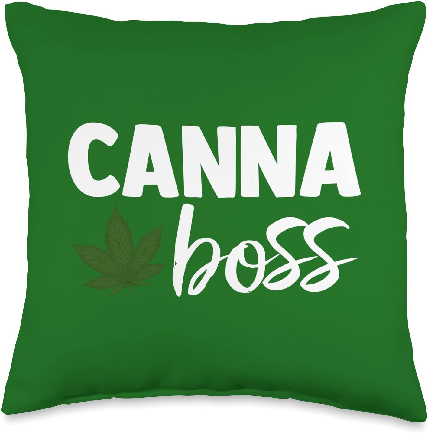 CBD Oils Cannabinoid Hemp Heals Men Women Tees Canna Boss Cannabis Quote Weed Dealer Smoker Fun Gift Throw Pillow, 16x16, Multicolor