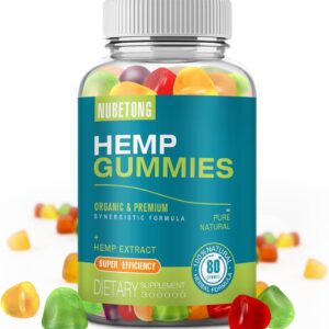 Hemp Gummies - High Potency Organic Hemp Oil Extract, Extra Strength Edible Supplement for Sleep, Pain, Anxiety - Vegan-Friendly Gummies for Adults