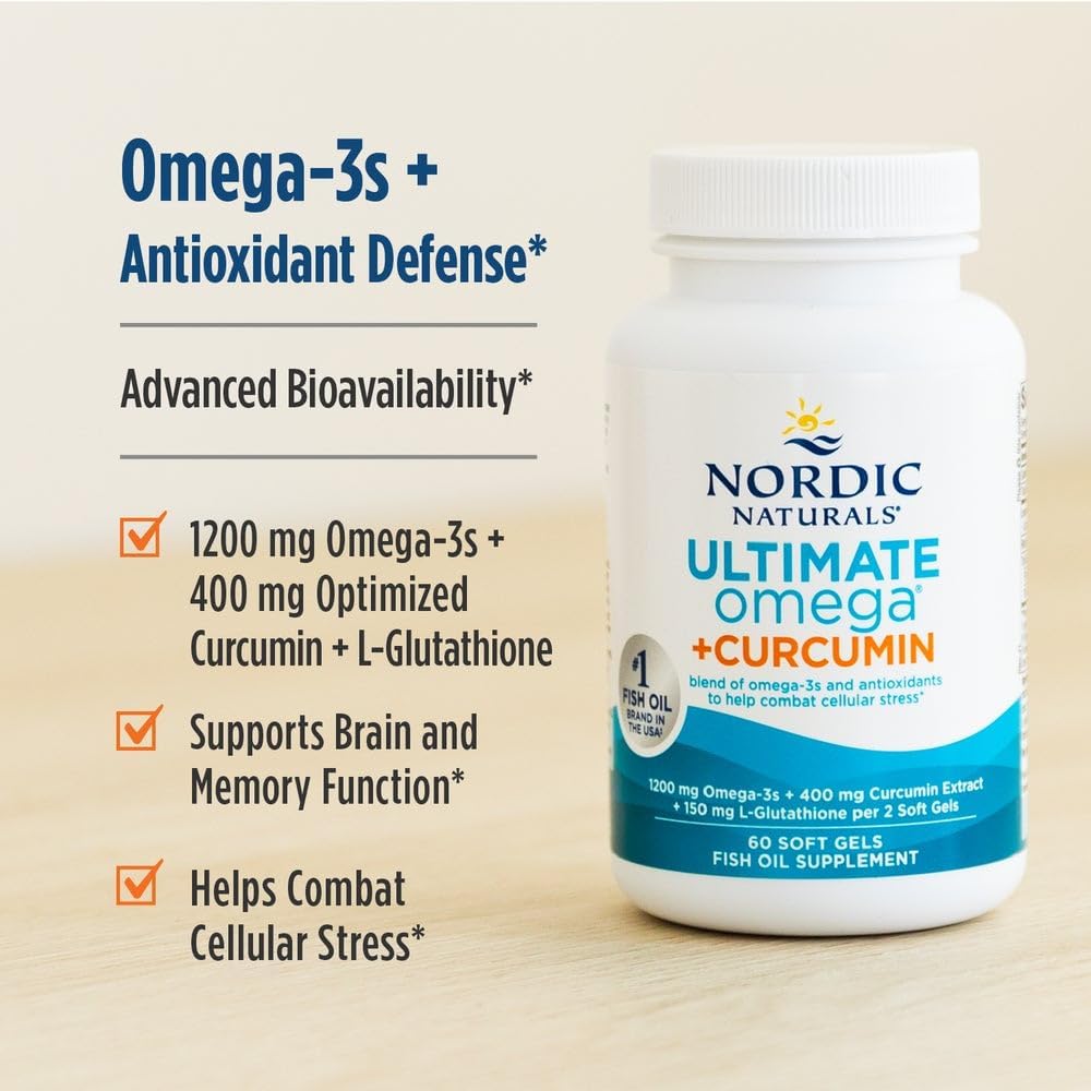 Nordic Naturals Omega Curcumin, Lemon - 60 Soft Gels - 1200 mg Omega-3 + 400 mg Optimized Curcumin - Combats Cellular Stress - Non-GMO - 30 Servings - Image 3
