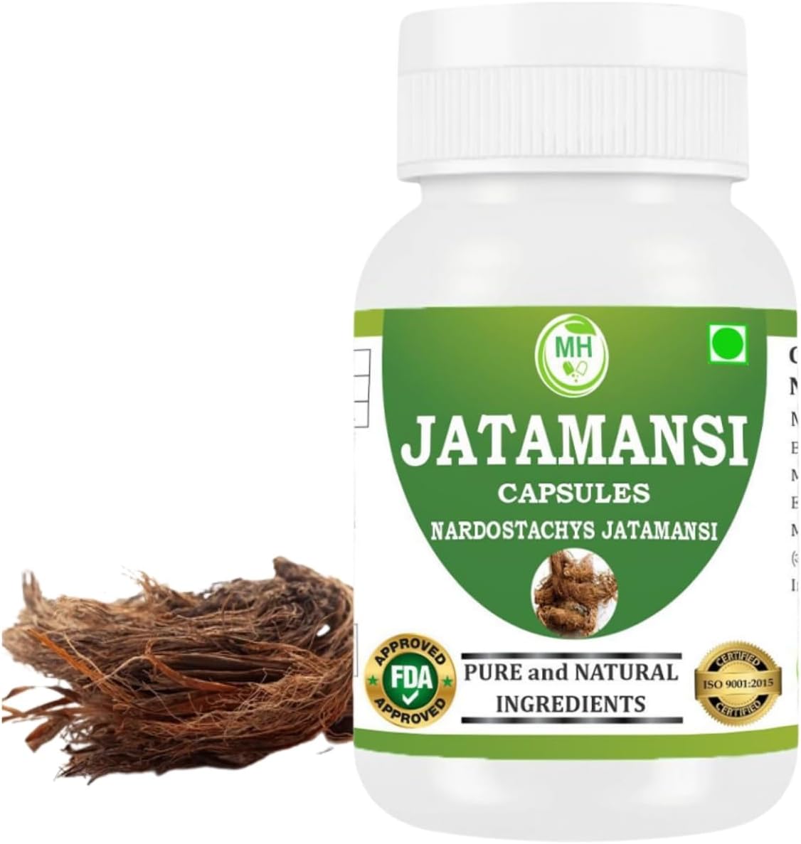 Jatamansi Capsules 500 mg | Pure Nardostachys Jatamansi Extract | Herbal Calming & Relaxation Support | Ayurvedic Wellness Supplement | 60 Vegetarian Capsules | Pack of 1