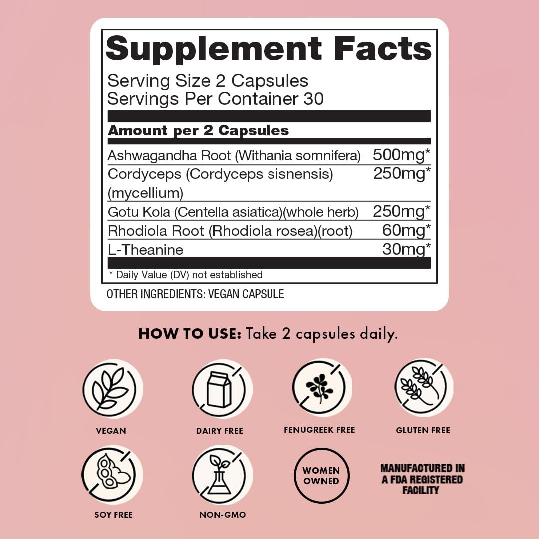 Boobie Relax Mom Pregnancy & Postpartum Stress Support for Women | Breastfeeding Friendly Calm Mood Supplement with Adaptogens | 60 Capsules - Image 9
