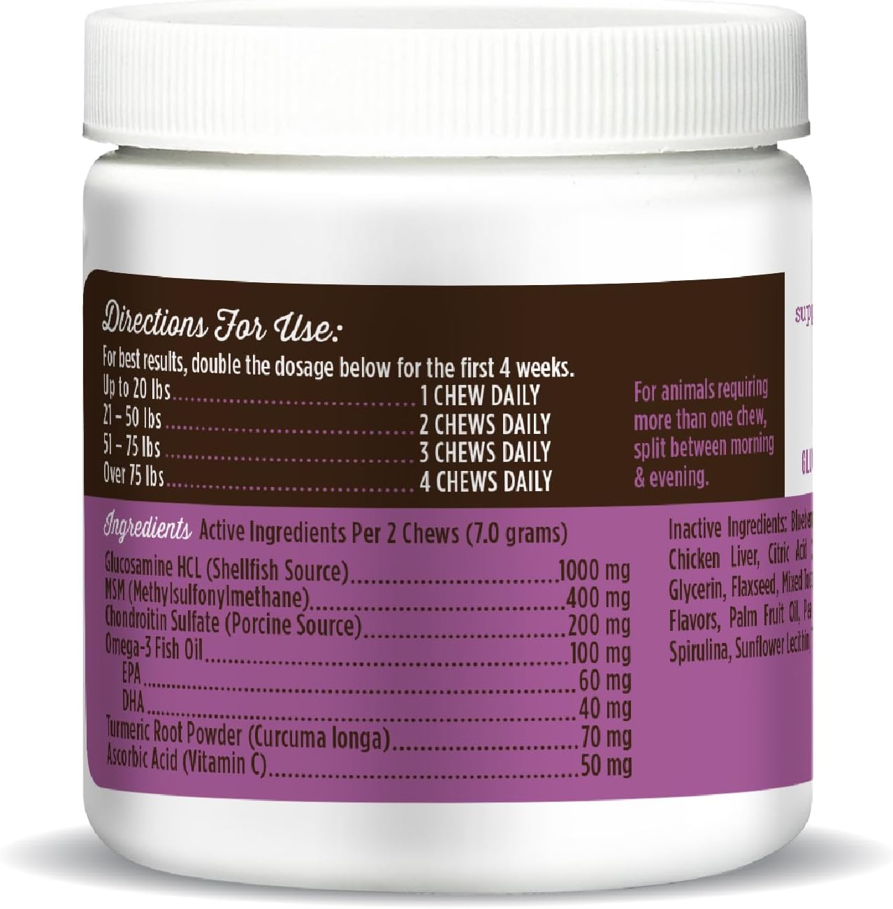 Dr. Joseph's VetPro Complete Dog Hip & Joint Supplement for Arthritis Pain Relief – High-Strength Glucosamine & Chondroitin Chews for Senior Dogs – Vet Formulated Daily Treats, Chicken Flavor, 60 Ct - Image 8