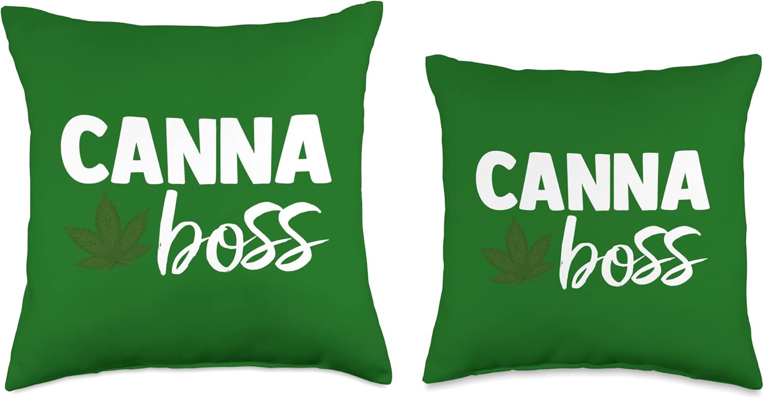 CBD Oils Cannabinoid Hemp Heals Men Women Tees Canna Boss Cannabis Quote Weed Dealer Smoker Fun Gift Throw Pillow, 16x16, Multicolor - Image 3