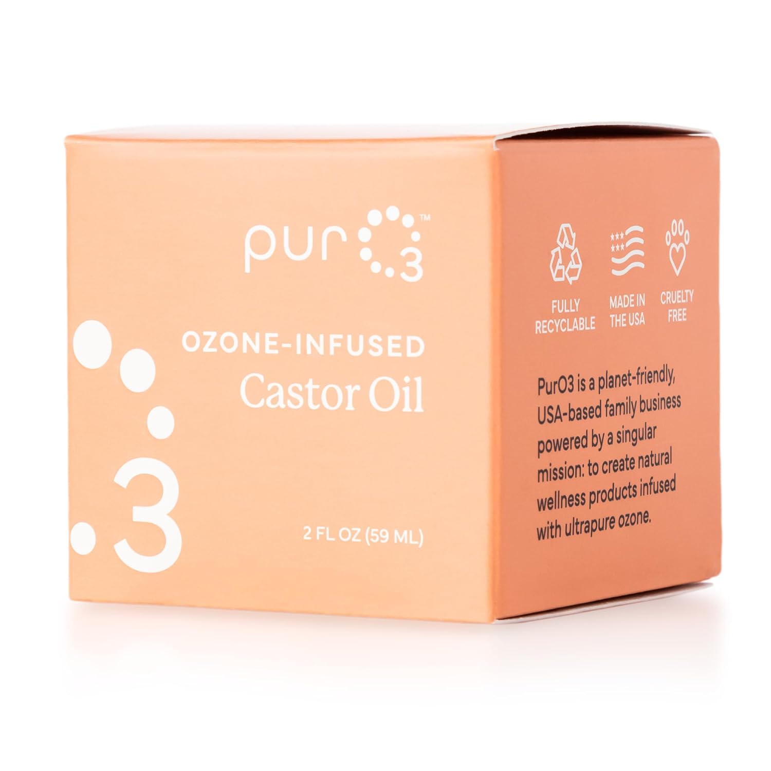 PurO3 Ozonated Castor Oil – Pure, Natural, Organic Skincare for Face & Body – Oxygenated Healing Lotion, Moisturizer & Beauty Cream in a Glass Jar – O3 Therapy Salve, 2 oz - Image 3