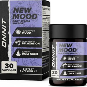 ONNIT New Mood Daily Stress Support Capsules, IGENâ„¢ Non-GMO Tested, Sleep and Mood Support Supplement for Men and Women, Daily Stress Management Capsules, 30 Count