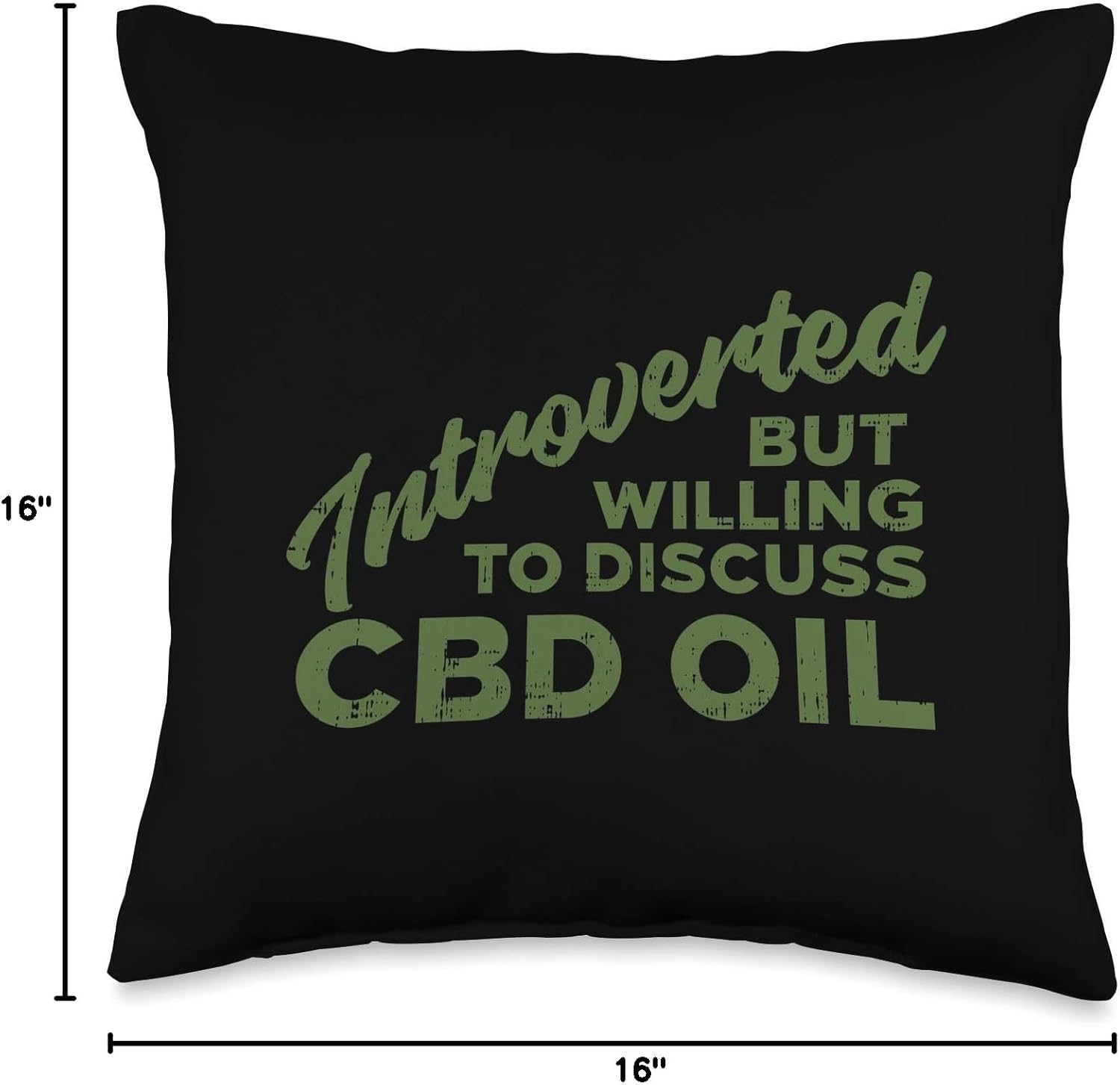 Introverted Discuss CBD Oil Funny Cannabis Hemp Lover Gift Throw Pillow - Image 4
