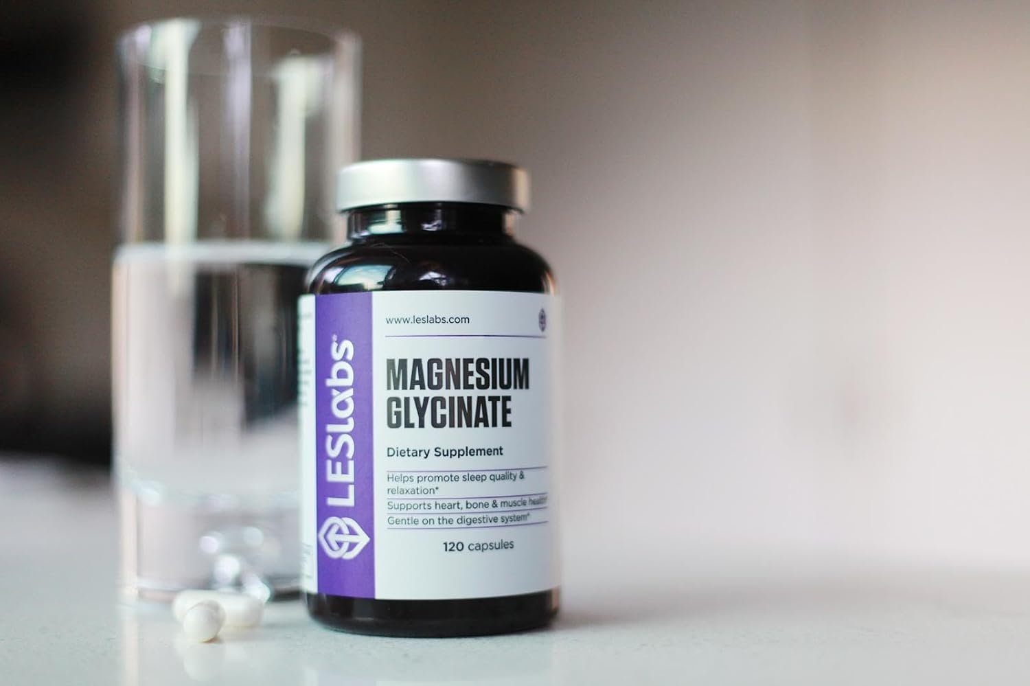 LES Labs Magnesium Glycinate Supports Restful Sleep, Heart Health, Stress Relief, Metabolism, Nerve & Muscle Function, Gentle on the Digestive System Non-GMO Supplement 120 Capsules - Image 5