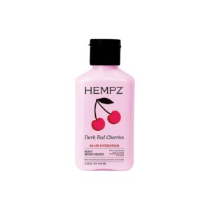 Hempz Mini Cherry Lotion, Ultra Hydrating Moisturizer for Body and Hands, Dark Red Cherries, travel friendly 2.25 oz.