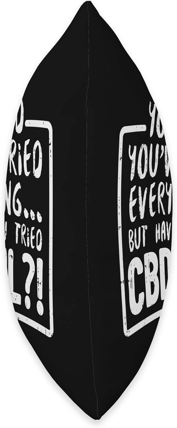 CBD Oil Hemp Plant Have You Tried Cannabidiol Gift Throw Pillow - Image 2
