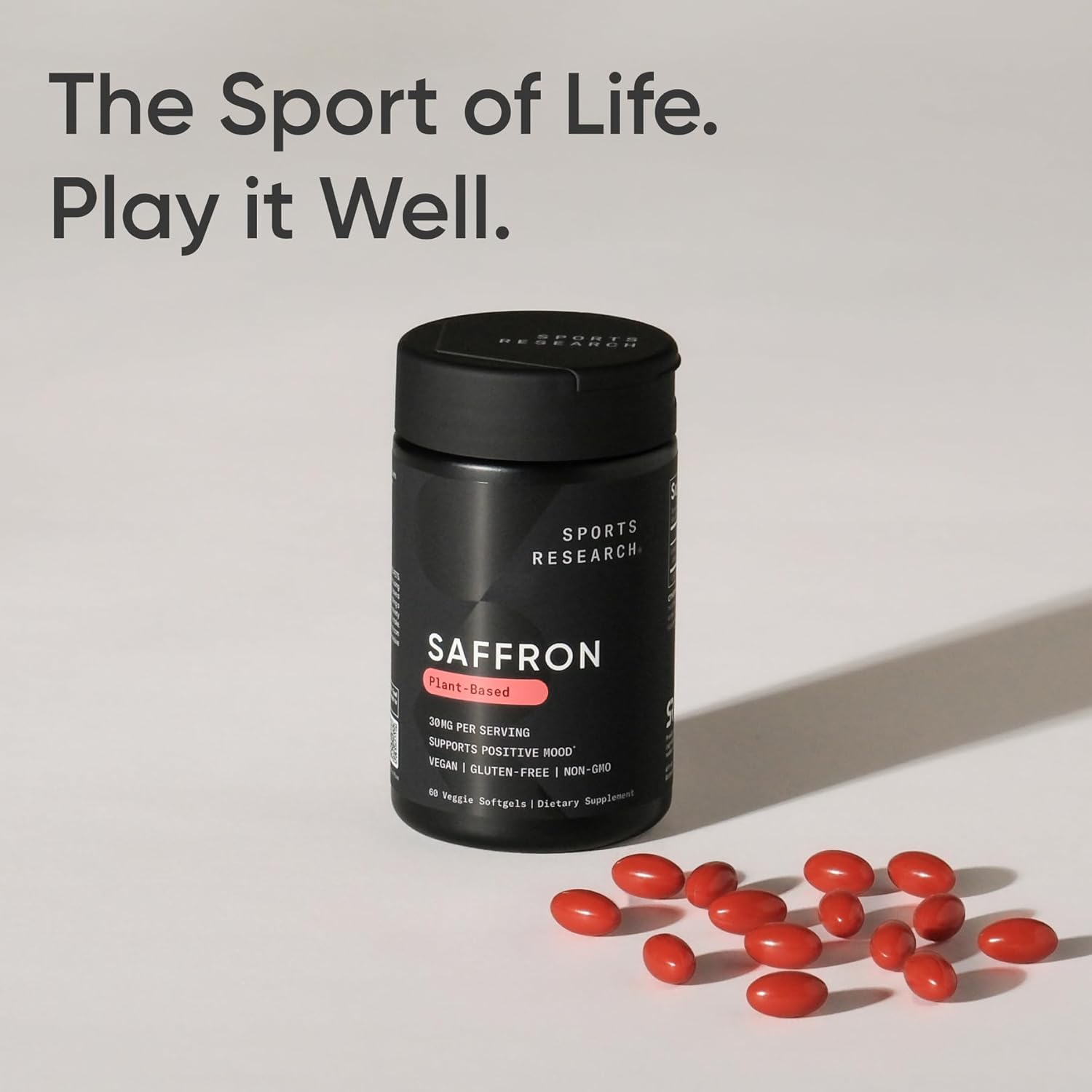 Sports Research® Pure Saffron Supplement, 30 mg - Mood & Stress Support - Made w/Affron® Saffron Extract - Vegan Certified · Non-GMO · Gluten Free – 60 Veggie Softgels - Image 7