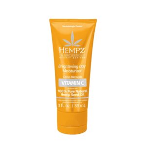 Hempz Citrus Blossom Brightening Daily Moisturizer - Hydrating Day Cream Rich with Minerals, Vitamin C, & Hempseed Oil to Hydrate & Repair Extremely Dry or Sensitive Skin, for Face & Body, 3 Oz