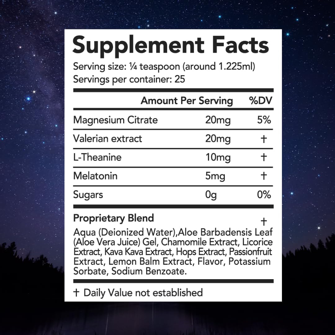 Liquid Sleep Drops – Extra Strength Natural Sleep Aid with Melatonin, L-Theanine, Valerian, and Magnesium – Fast-Acting, Non-Habit Forming, Berry Flavor, 2oz - Image 3