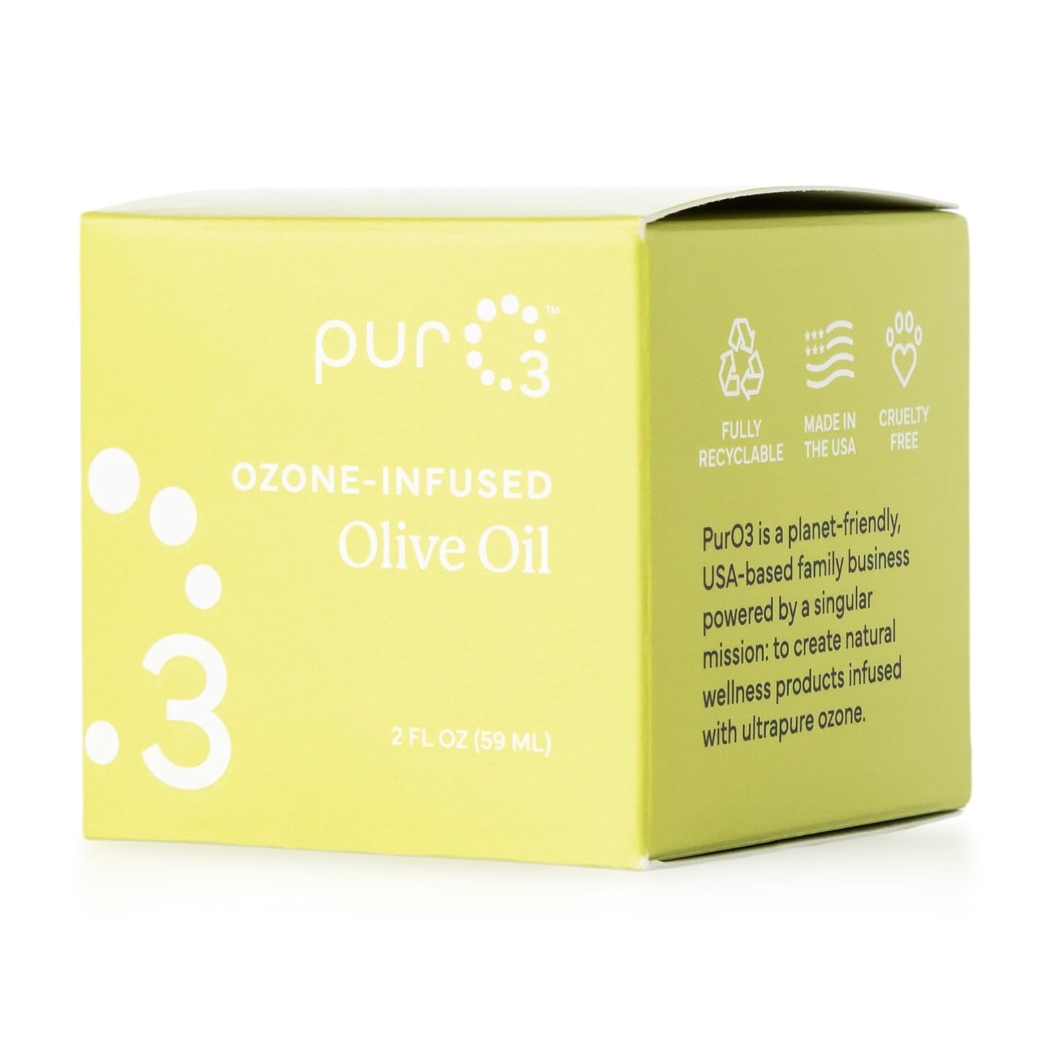 PurO3 Ozonated Olive Oil – Pure, Natural, Organic Skincare for Face & Body – Oxygenated Healing Lotion, Moisturizer & Beauty Cream in a Glass Jar – O3 Therapy Salve, 2 oz - Image 3