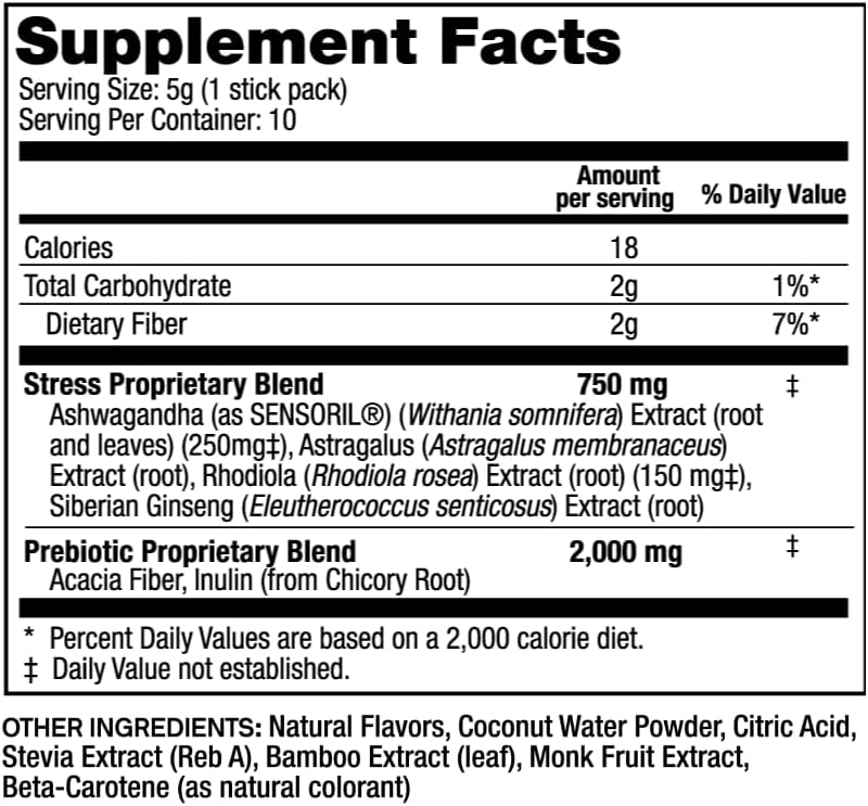 Stress Support Calm Drink Mix Supplement to Help Energy, Mood, & Balance Cortisol Levels, Relaxation Natural Adaptogenic Herbal Calm Powder Mix 10 Pack - Image 6