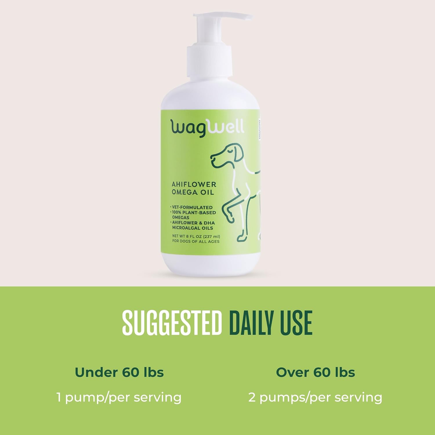 WagWell Ahiflower Omega Oil for Dogs | Vet-Formulated Health Supplement for Joints, Skin, Coat | Plant-Based Omega 3-6-9 Food Topper | for Dogs of All Ages & Sizes, All Natural, Made in USA | 8 fl oz - Image 5