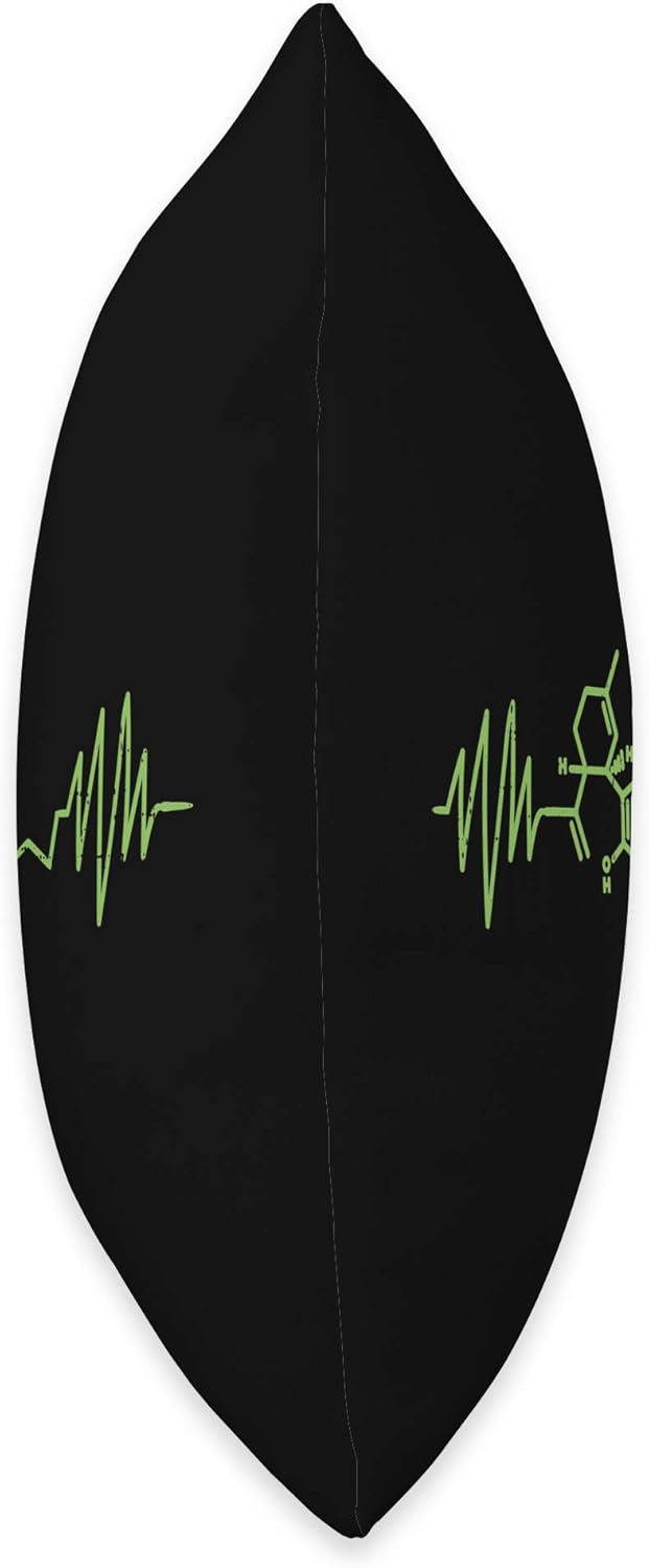 CBD Molecule Heartbeat Cannabidiol Hemp Plant Oil Gift Throw Pillow - Image 2