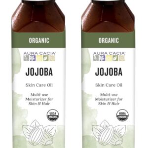Aura Cacia Organic Skin Care Oil, Balancing Jojoba, 4 Fluid Ounce (Pack of 2)