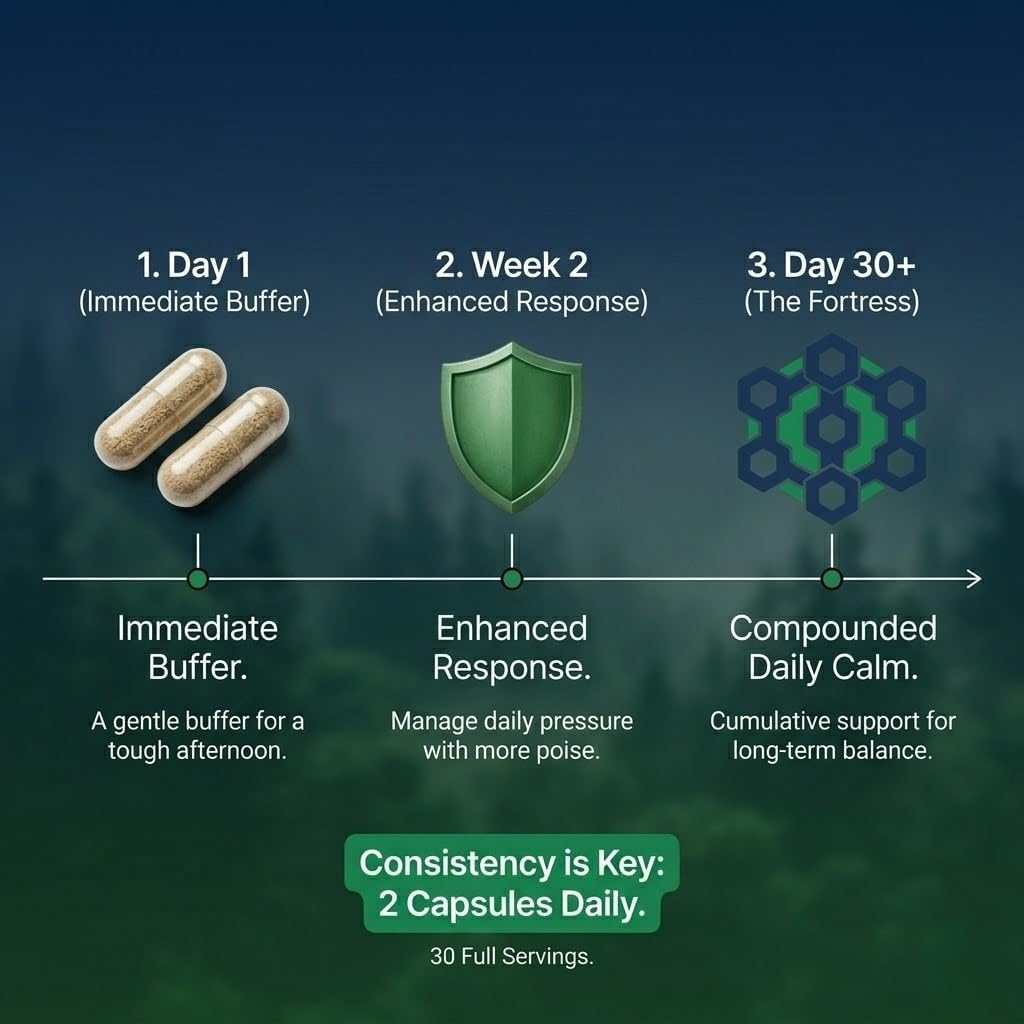 Alpha Serenity Anti-Stress Supplement - Rhodiola Rosea, L-Theanine, Lemon Balm, Mucuna Pruriens - Non-Drowsy, USA-Made, Veggie Capsules for Natural Calm - Image 4
