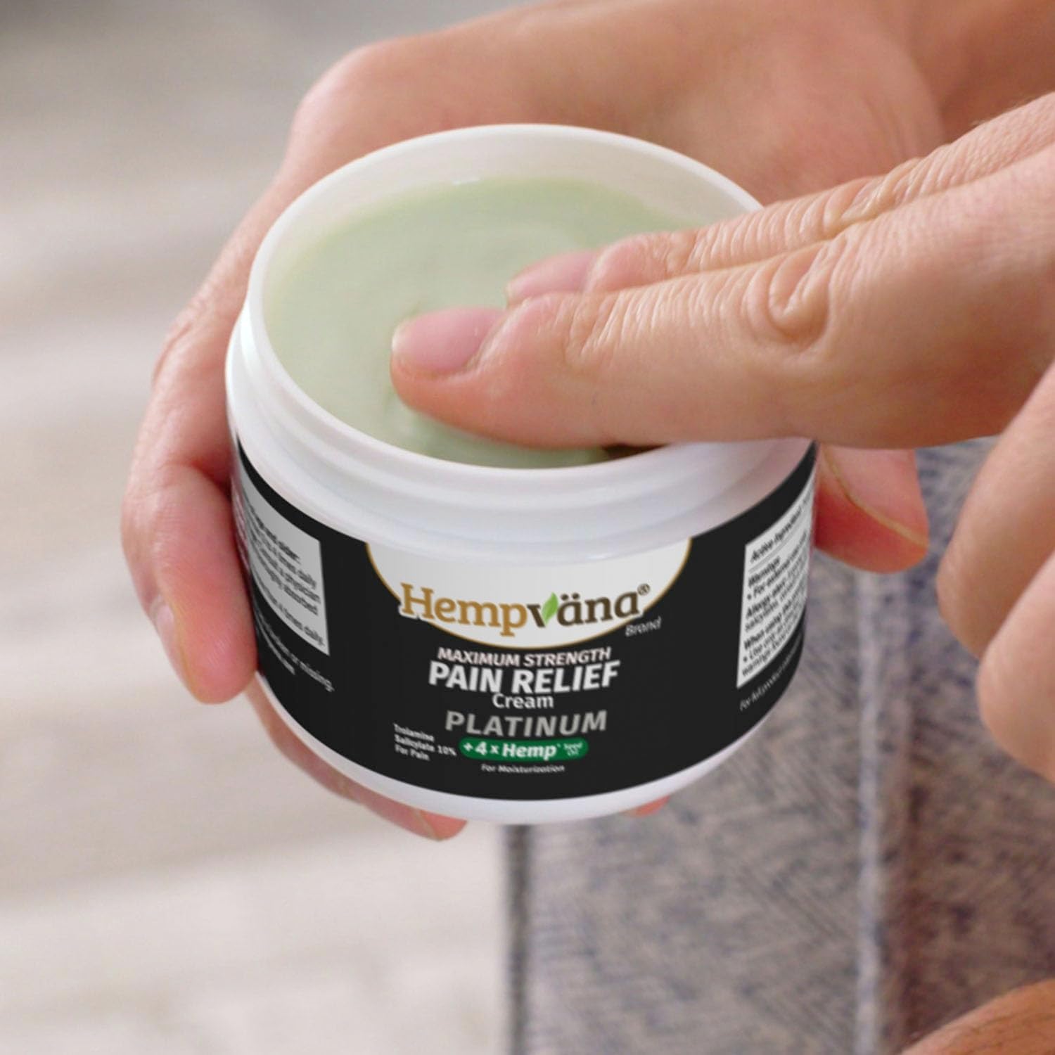 Hempvana Platinum Maximum Strength Relief Cream 4X Hemp for Muscles, Joints, Back, Knees, Shoulders, Neck, Elbows, Hands, Feet. AS SEEN ON TV. Odor-Free, Non-Greasy, Quickly Absorbs, 4X More Hemp - Image 6