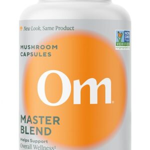 Om Master Blend Mushroom Capsules - Organic Mushroom Supplement with 10 Mushrooms and Ashwagandha – Support Immunity, Gut Health & Stress Relief, 84 Count (28 Servings)​