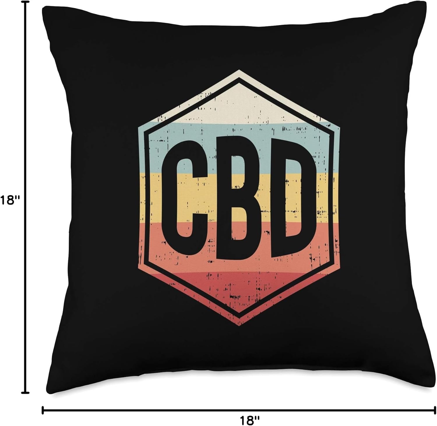 CBD Oil Retro Vintage Weed Cannabis Hemp Plant Dealer Gift Throw Pillow - Image 4