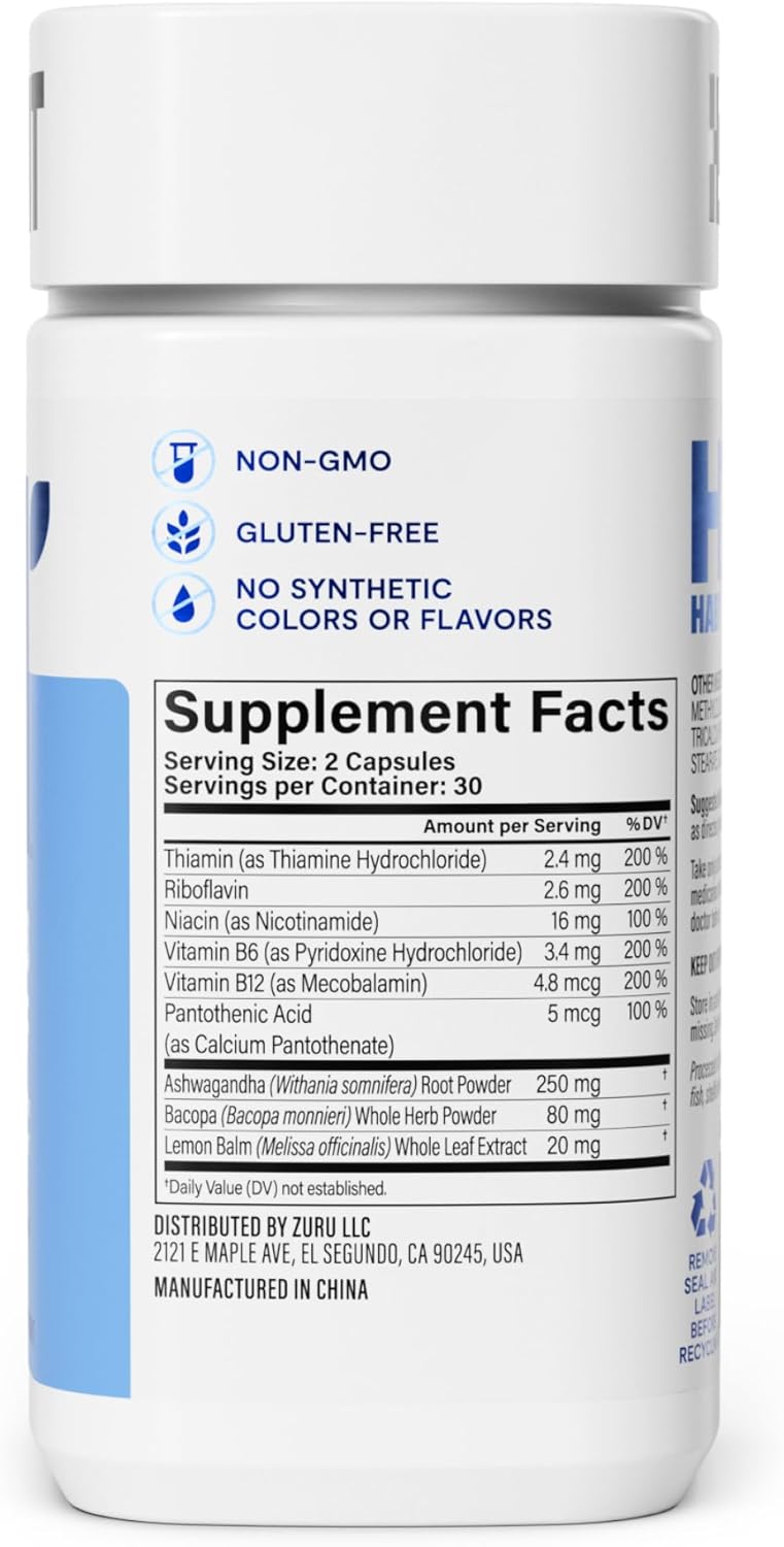 Habit Stress Relief Supplement (60 Capsules) - New Look, Supports Relaxation & Mood Balance, Vitamin B, Adaptogens, Lemon Balm, Calming, Vegan, Non-GMO (1 Pack) - Image 5