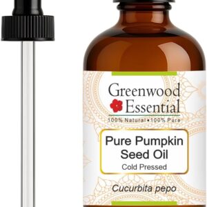Greenwood Essential Pure Pumpkin Seed Oil (Cucurbita Pepo) with Glass Dropper Cold Pressed 120ml (4 oz)
