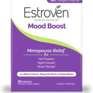 Estroven Mood Boost for Menopause Relief, Helps Reduce Hot Flashes & Night Sweats, Helps Manage Mood Swings, 30 Count