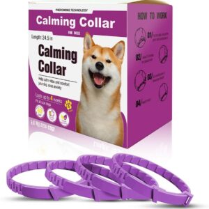 Calming Collar for Dogs 4 Pack – Pheromone Dog Anxiety Relief, Adjustable Silicone Collar, Separation Anxiety Relief for Dogs, Fits, Lasts 60 Days