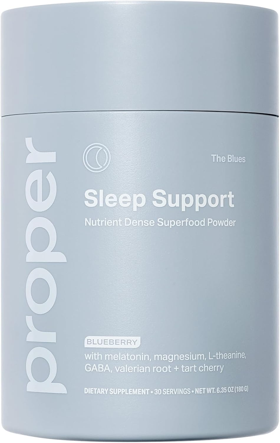 Proper, The Blues Sleep Aid – Nutrient-Dense Superfood Powder with + Melatonin, Magnesium, L-Theanine, GABA, Valerian Root & Tart Cherry – Calm Supplement for Nighttime Relaxation & Sleeping - Image 2