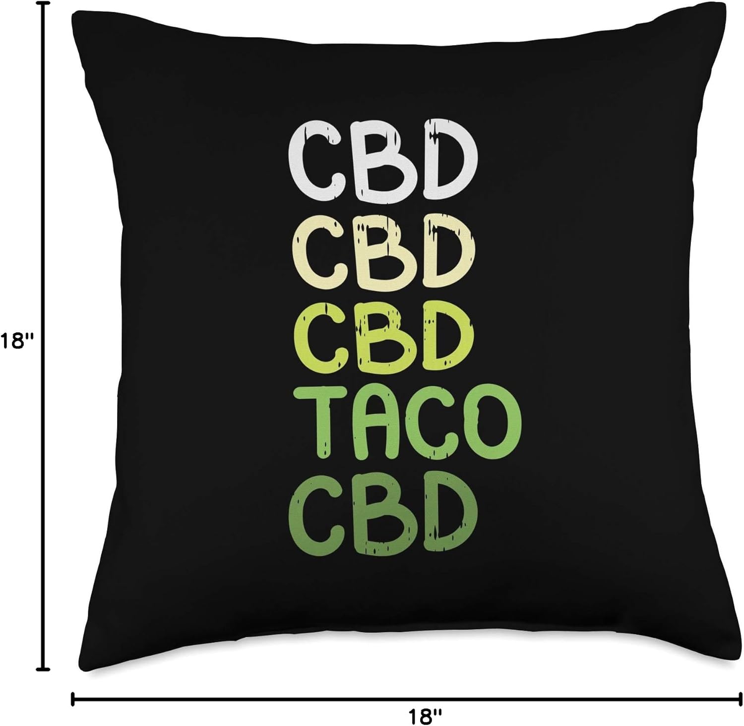 CBD Taco Funny Hemp Oil Cannabis Mexican Food Lover Gift Throw Pillow - Image 4