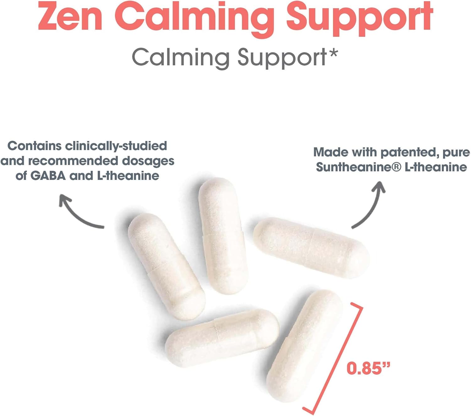 Allergy Research Group ARG 200 mg of Zen - Supports Calm and Stress Balance - Delivers 200 mg L-Theanine & 550 mg GABA per Serving - Vegetarian & Hypoallergenic - 60 Servings - 120 Capsules - Image 5